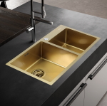 Chiuvetă dubla Melana Profline 7843 Satin-Gold S7843HG (grosimea oțelului - 3mm) - imagine 2
