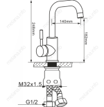 Baterie de bucătărie MELANA-F6102 din oțel inox - imagine 3